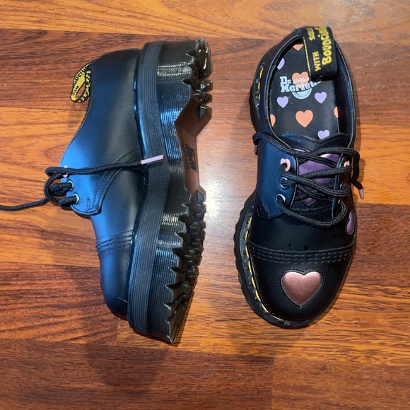 Dr Martens 1461 Quad Heart Platform Shoes - Picture 5 of 6